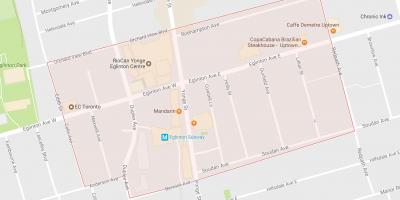 Térkép Yonge, Eglinton környéken Toronto