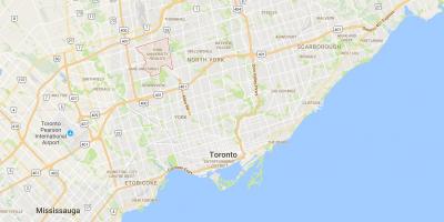 Térkép York-i Egyetem Heights negyedében Toronto