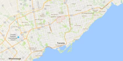 Térkép York Mills kerületi Toronto