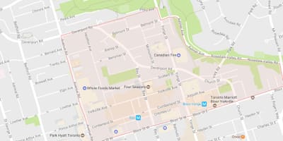 Térkép Yorkville környéken Toronto